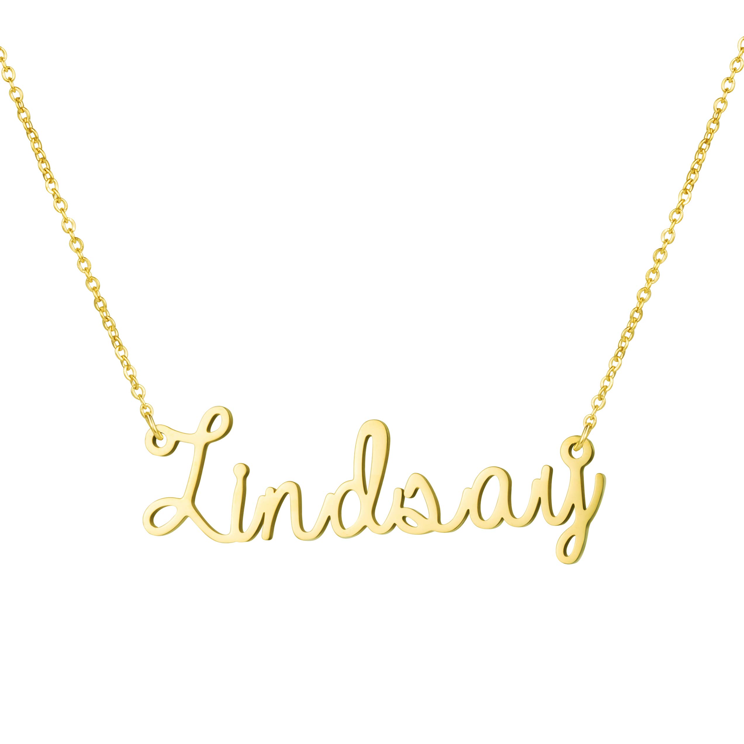 Awegift Personalized Name Necklace 18K Gold Plated New Mom Bridesmaid Gift Jewelry for Women