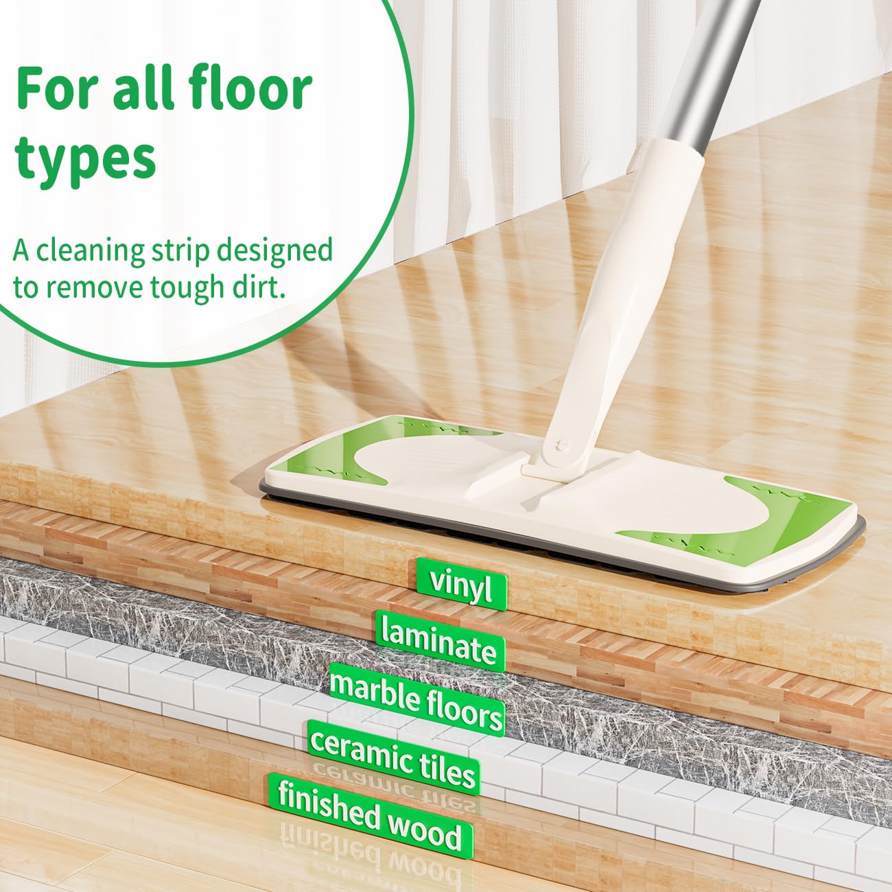 Joy Cruise Sweeper 2-in-1 Trocken- und Nassreinigungsgerät, professionelles Bodenwisch- und Kehrset enthält 1 Kehrmaschine, 40 trockene Wischtücher, 6 feuchte Wischtücher