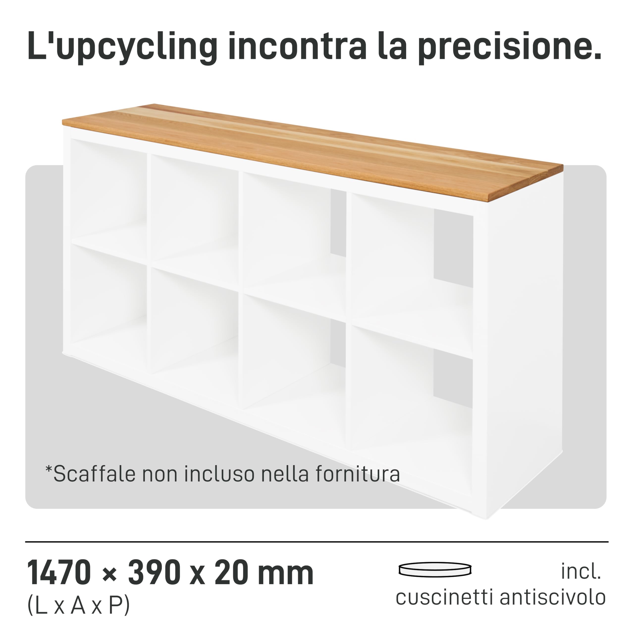 Pannello in legno di quercia Kallax IKEA 2 cm antiscivolo copertura su misura