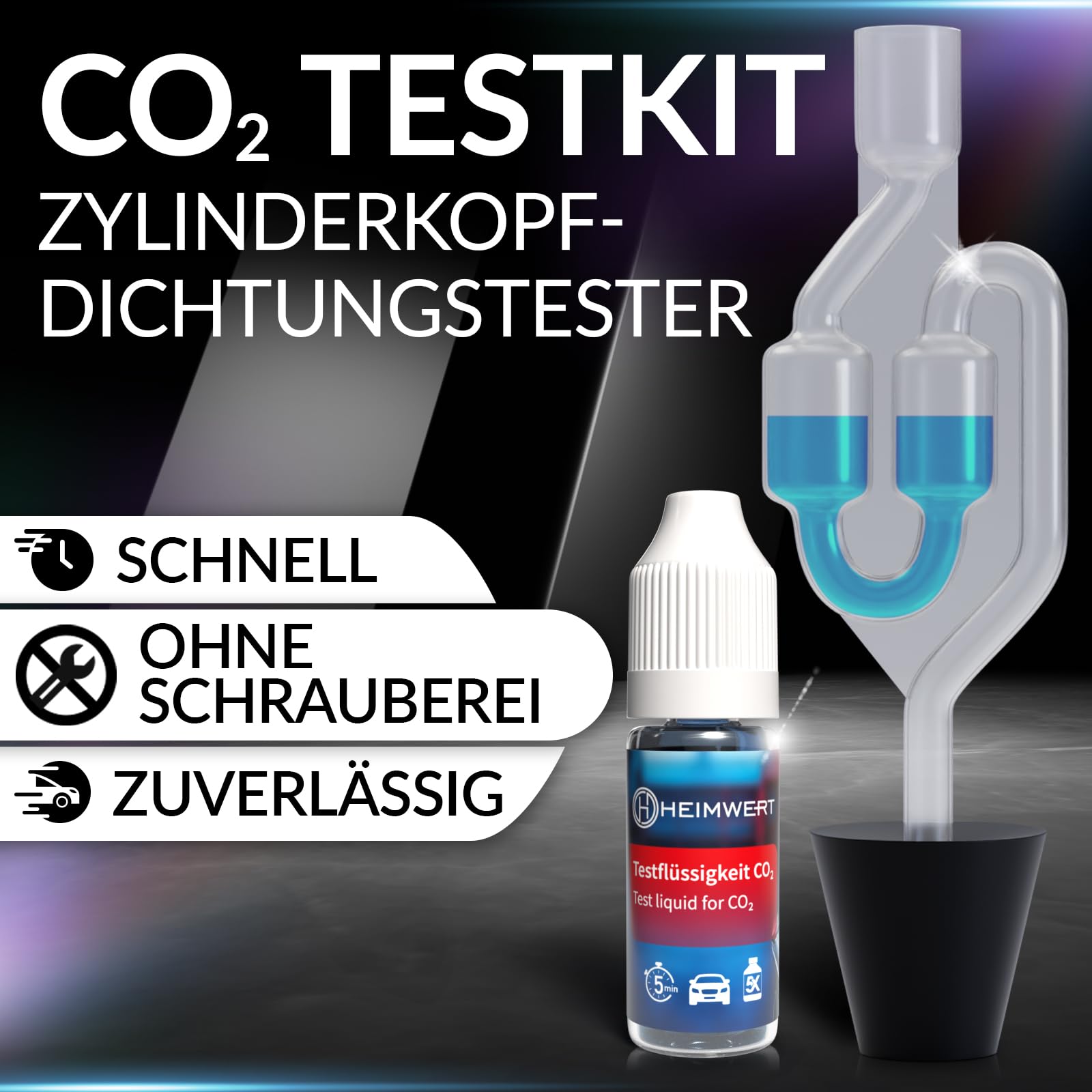 Heimwert Kit Prova Perdita Guarnizione Testa Cilindrica Senza Filettatura Test Perdite Liquido Raffreddamento Cambiamento