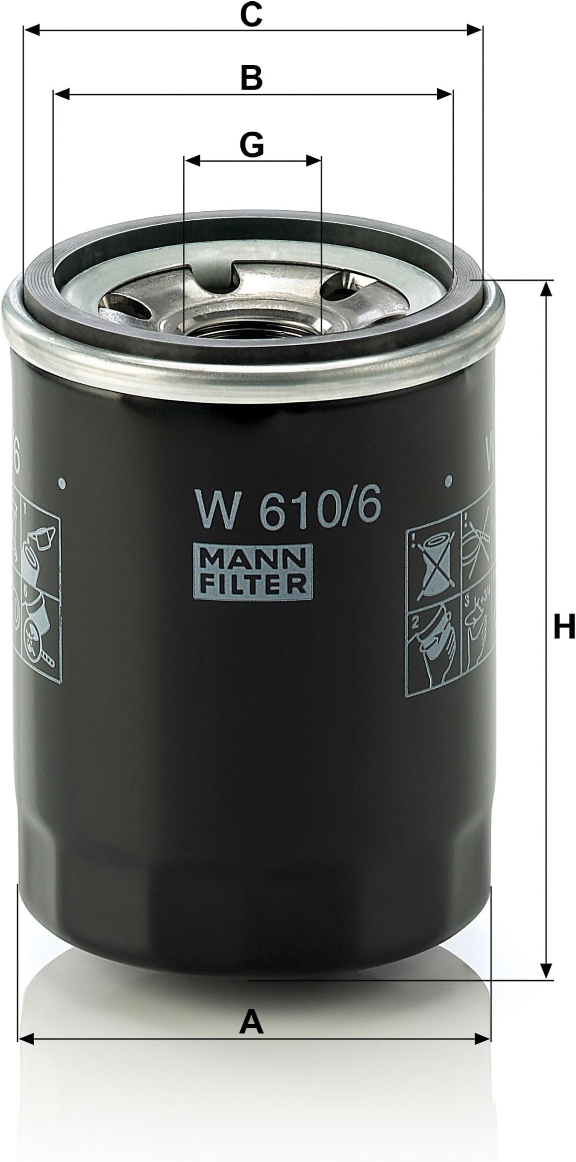 MANN-FILTER W 610/6 Oil Filter - For Cars and Commercial Vehicles