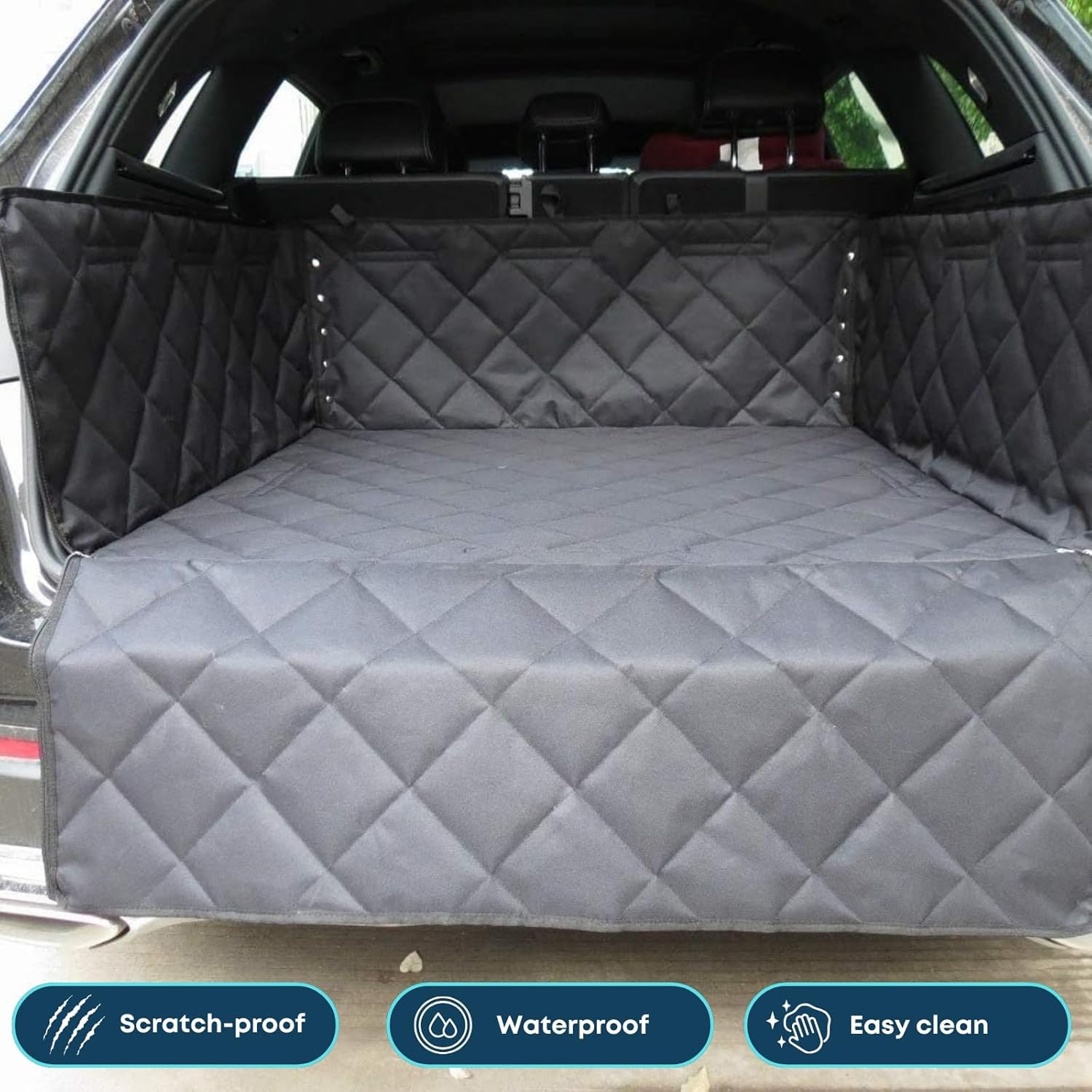 Housse Protection de Coffre de Voiture pour Porsche Cayenne Coupe 2019-2024,Tapis de Coffre Chien Imperméable Housse de Coffre avec Protection Pare-Chocs