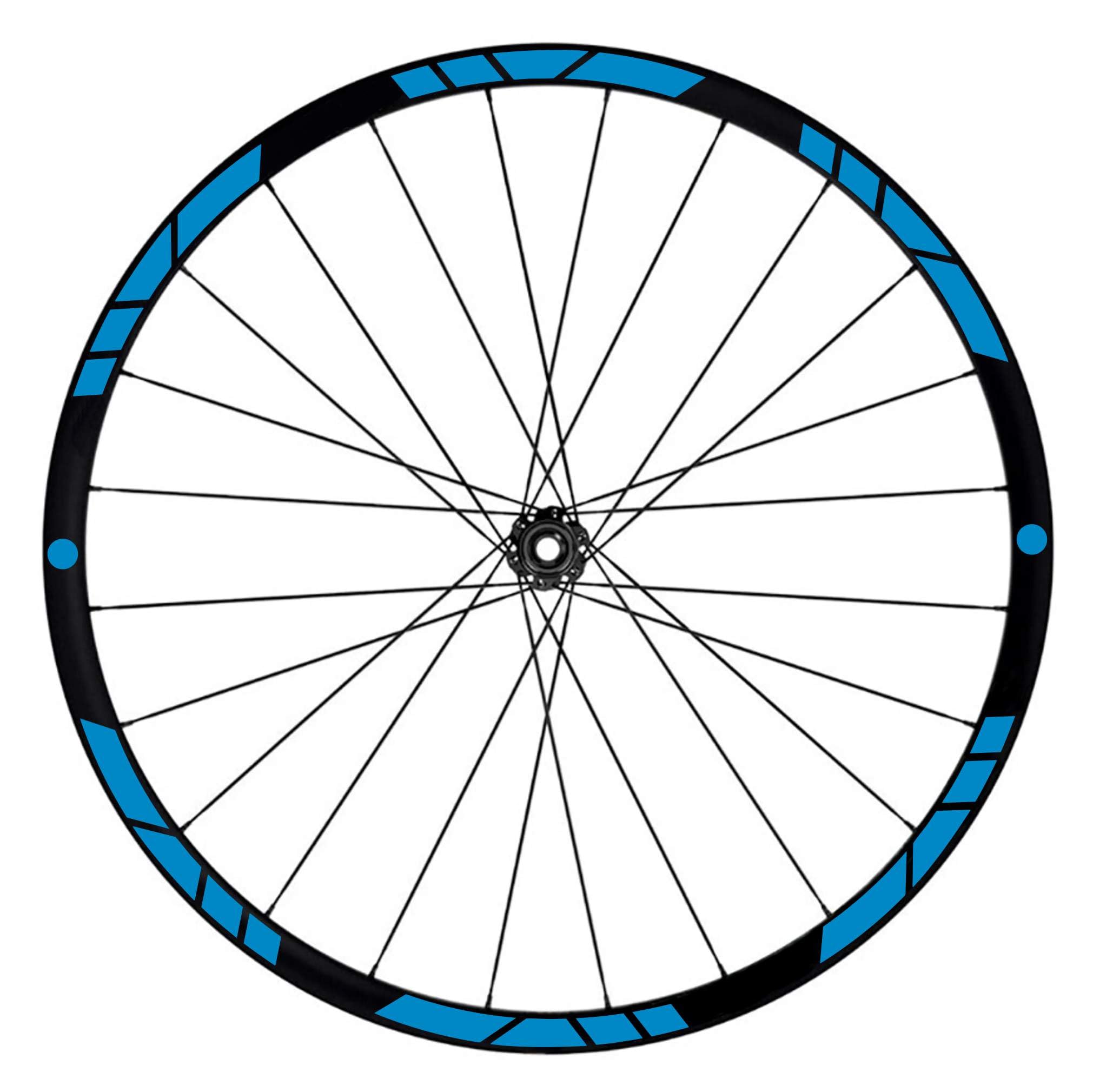 Kit Adesivi Per Cerchi Bici MTB - 26''-29'' Pollici, PVC Opaco UV Resistente | Facili Da Applicare, Blu Leggero