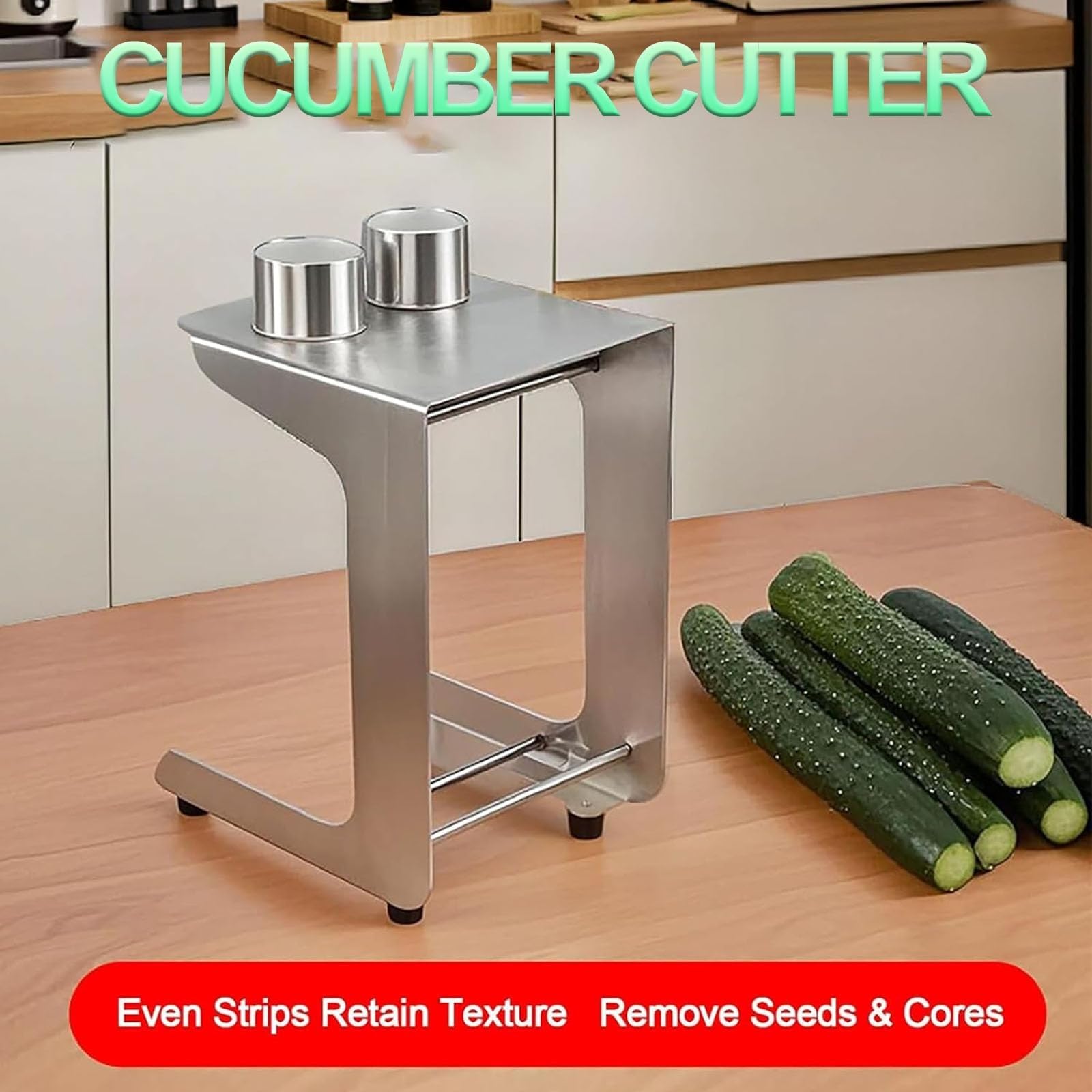 Cortador de verduras, cortador manual de zanahoria y pepino, acero inoxidable con 3 cuchillas, 45 mm de diámetro, eliminación de semillas de núcleo para sushi, ensalada, preparación de comidas