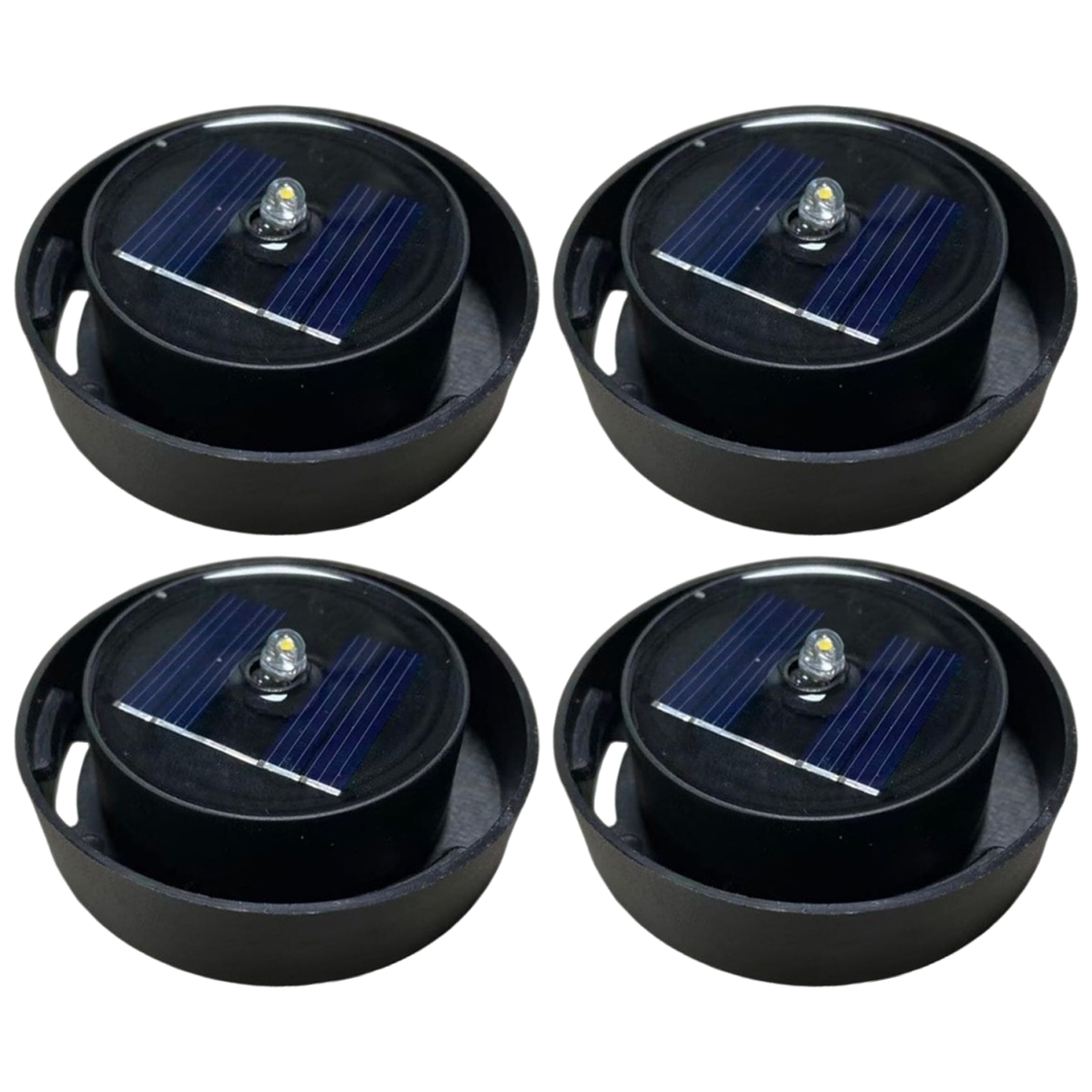 Comebachome Replacement Solar Light for Lantern, 4PCS Solar Light Replacement Parts LED Battery Box with Switch for Lantern & Garden Lights, Black, 2.5 inch, Summer Use