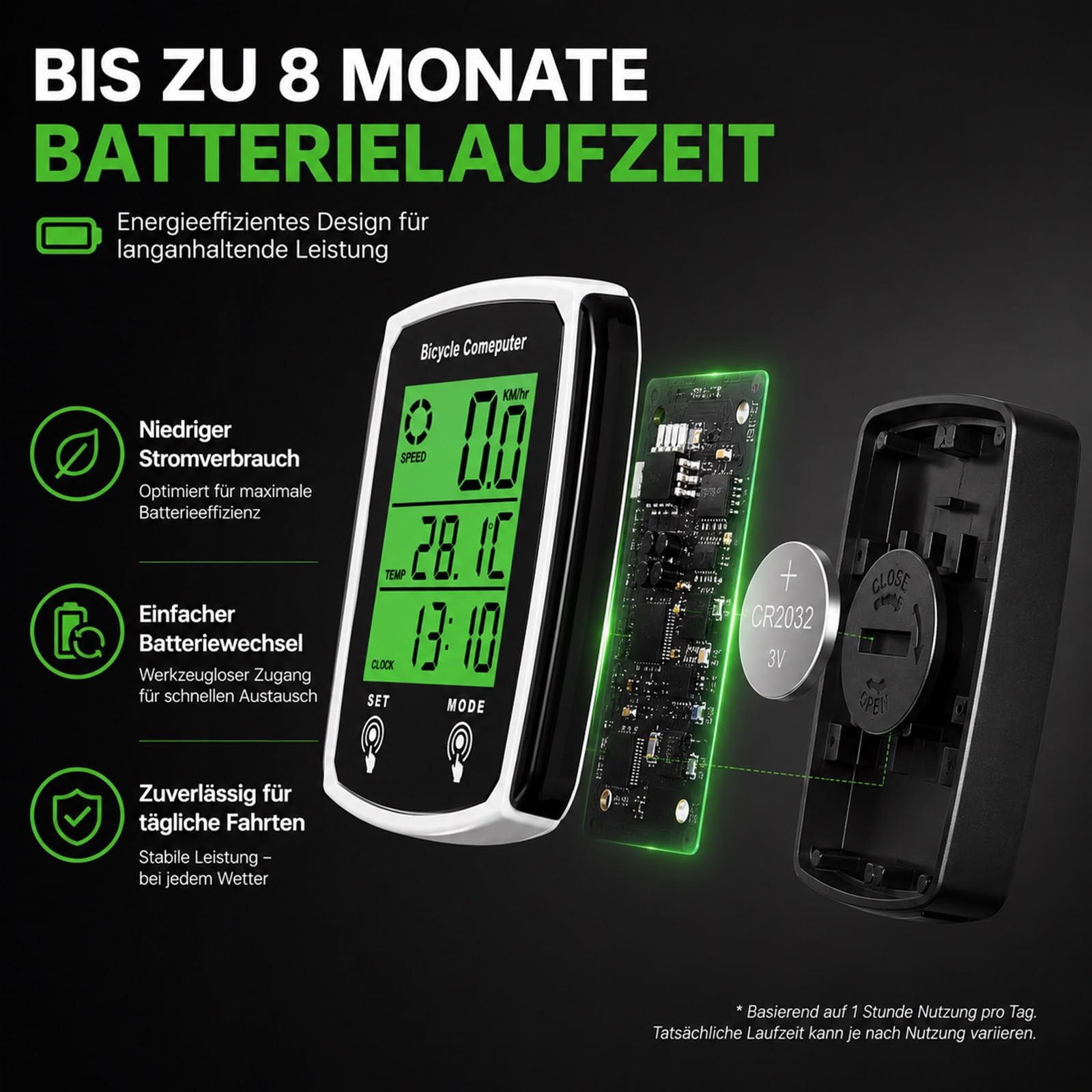 Fahrradcomputer Fahrrad Tacho 19 Funktionen Multifunktion IP54 Wasserdicht LCD Display Kilometerzähler Fahrrad Backlight mit Kabel Automatisches Aufwachen StartStop Hintergrundbeleuchtung für MTB Road