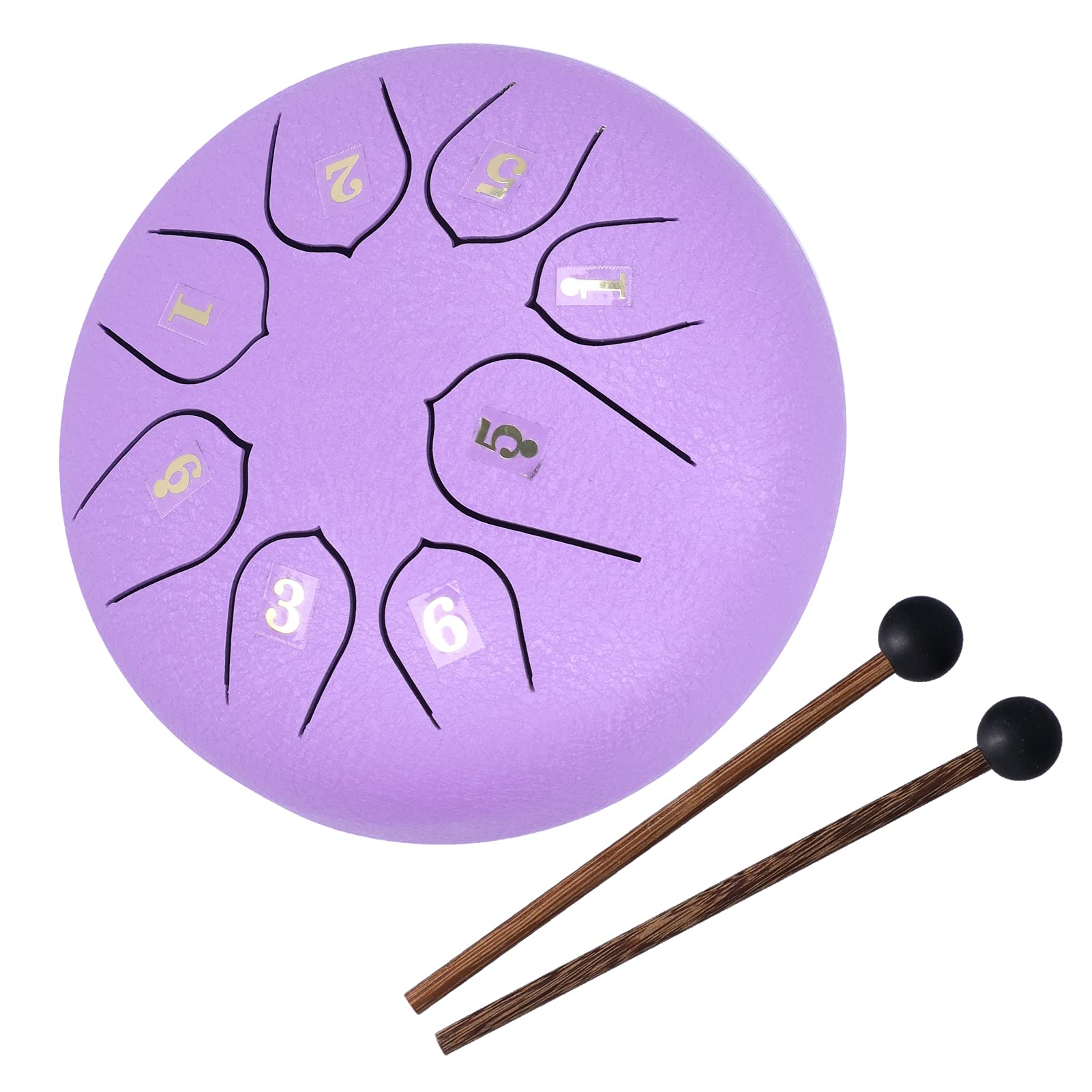 Cocoarm Tamburo per Lingua Tamburo a Mano in Acciaio 6 Pollici 8 Toni con Kit in Legno di Stoffa Accordatura Trasparente Libro di Spartiti e Mazze per Meditazione Yoga Principianti Musicoterapia