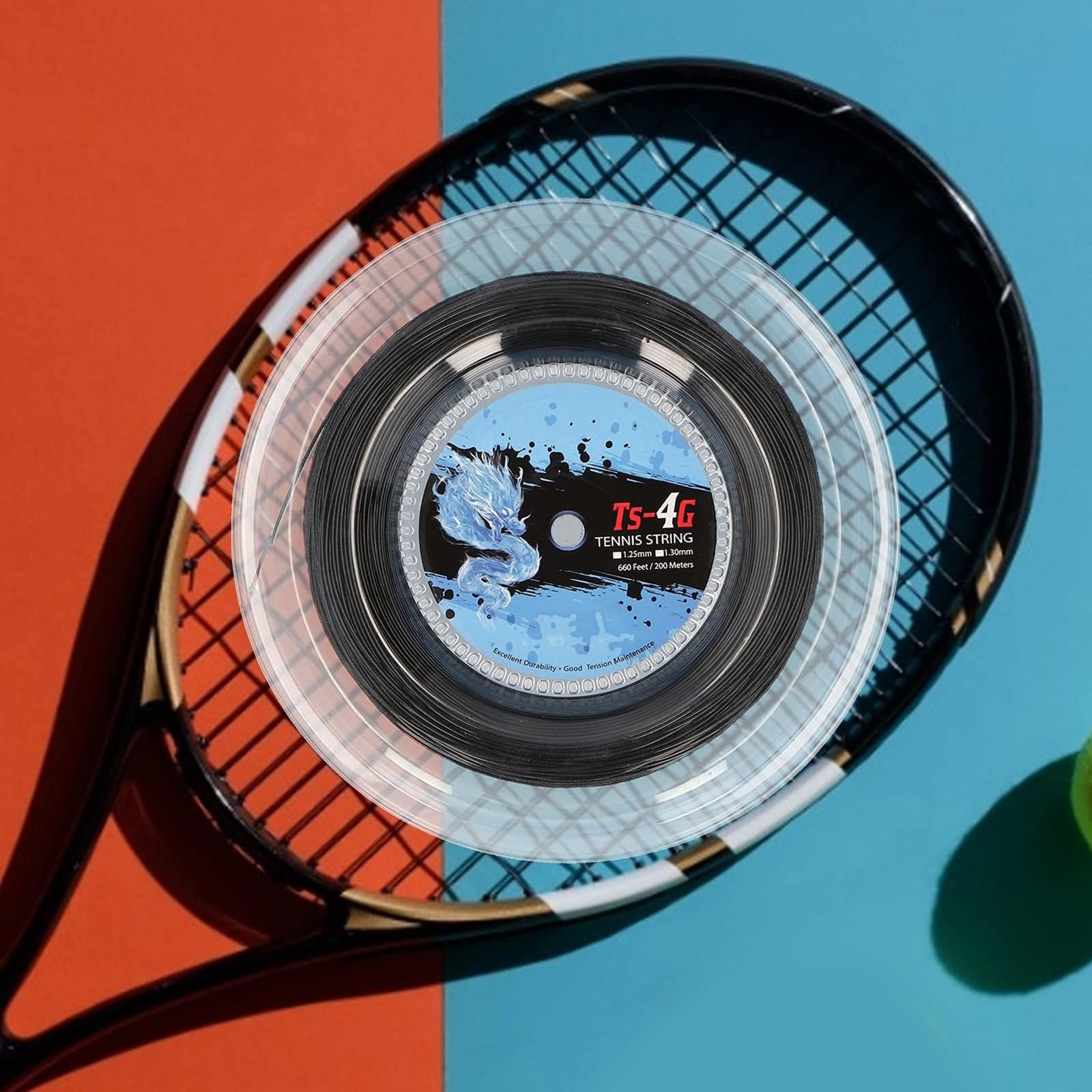 Corda per Racchetta Sportiva da 1, 25/1, 3 mm Pratica Sostitutiva per Tennis Filo Rigido primario Tennis Facile da Usare