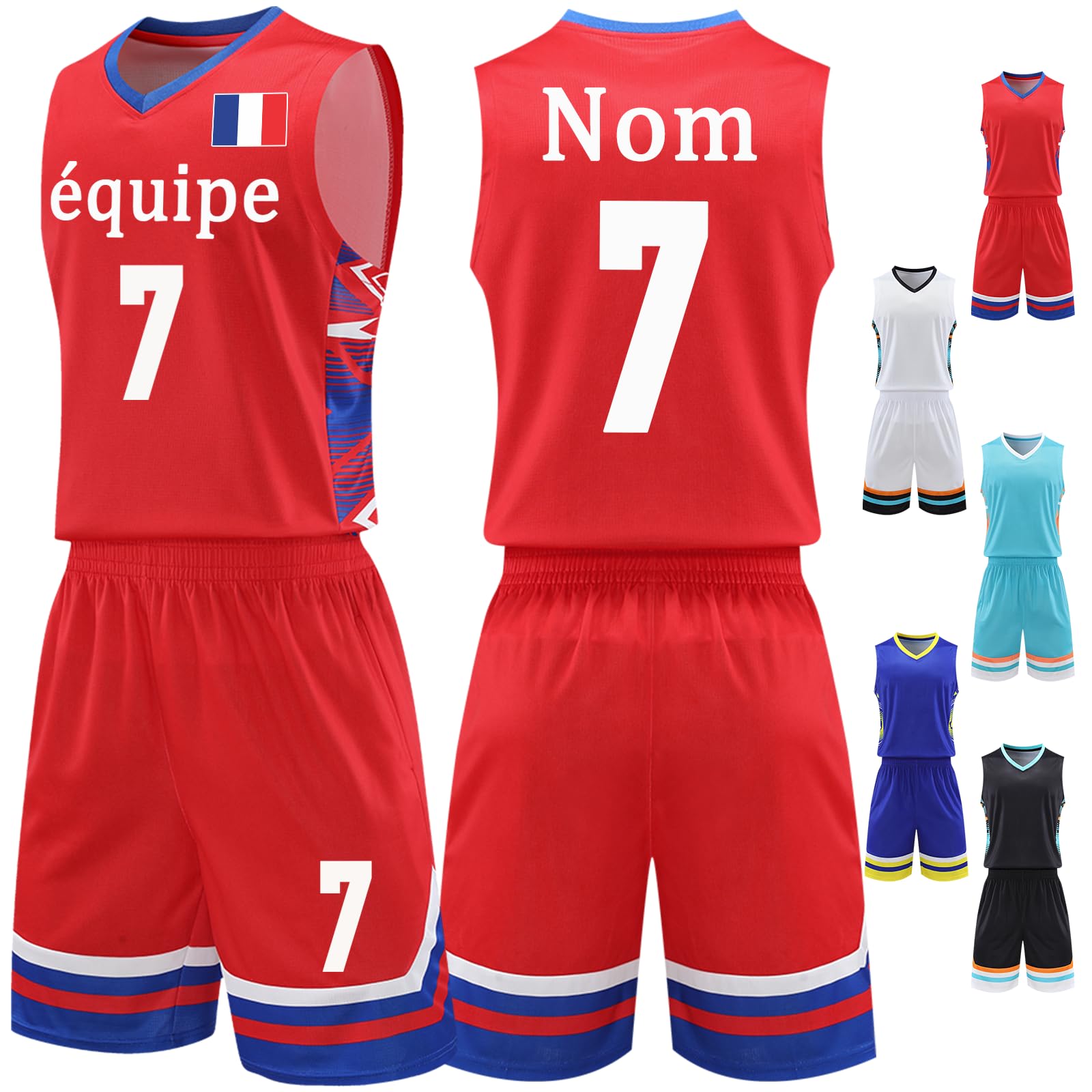 Maillot Tenue Basket Personnalisé Enfant Adulte Ensemble Basket Peut Être Personnalisé avec Votre Nom Numéro Équipe Logo