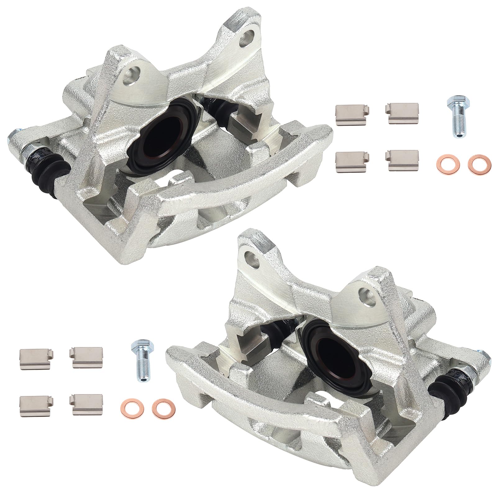 KUSATEC 18B5046 18B5047 Rear Disc Brake Caliper with Bracket fit for 2007-2011 Dodge Nitro; 2008-2012 Jeep Liberty, 2007-2017 Wrangler, 2018 JK; Both