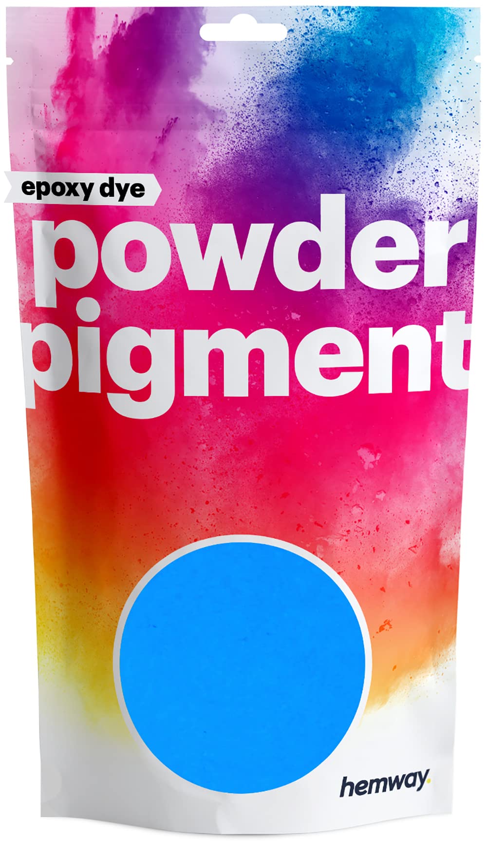 Hemway Epoxy Dye Pigment Powder Colour Ultra-Sparkle Dye Metallic Pigments for Epoxy Resin Polyurethane - UV Fluorescent Neon Blue - 100g / 3.5oz