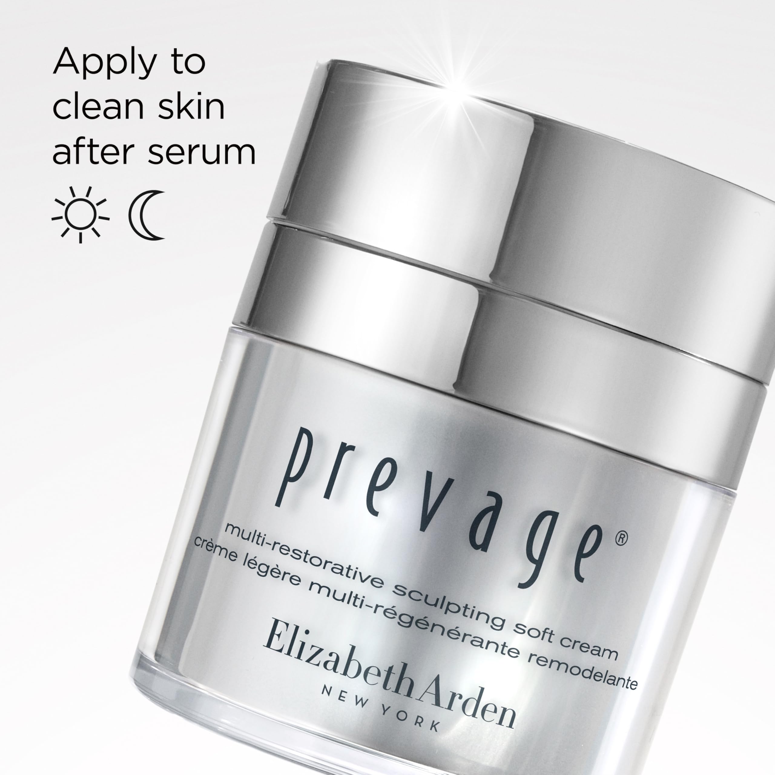 Elizabeth Arden PREVAGE Multi-Restorative Sculpting Soft Cream Firming Face Moisturizer with Idebenone, Carnosine and GraviLift Technology, 1.7 oz