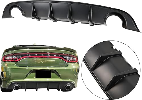 Miniatura 2 de ZXMT Compatible con 2015-2022 para Dodge Charger SRT difusor de parachoques trasero, OE Ikon estilo PP Spoiler Splitter Valance barbilla difusor