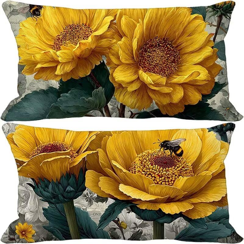 Housse de coussin 50x70 jaune imperméable pour protéger vos oreillers des taches
