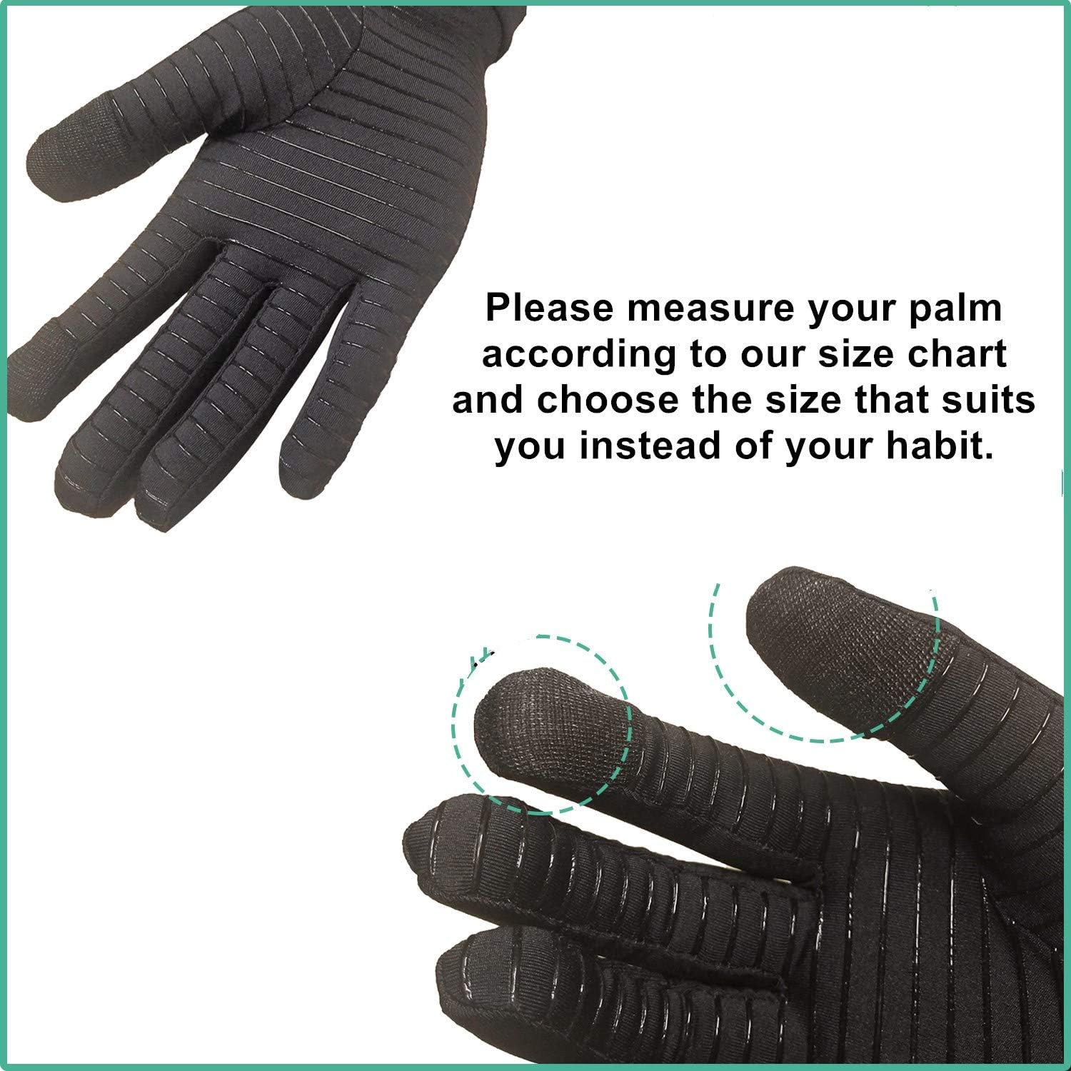 🔥 Crazy Deals Full Finger Copper Arthritis Compression Gloves Relieve Hand Pain Carpal Tunnel（X-Large)