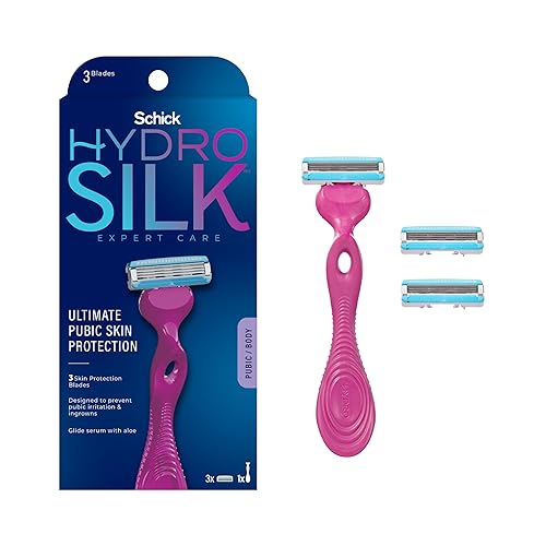 Schick Hydro Silk Maquinilla de afeitar púbica para mujer con 3 recambios