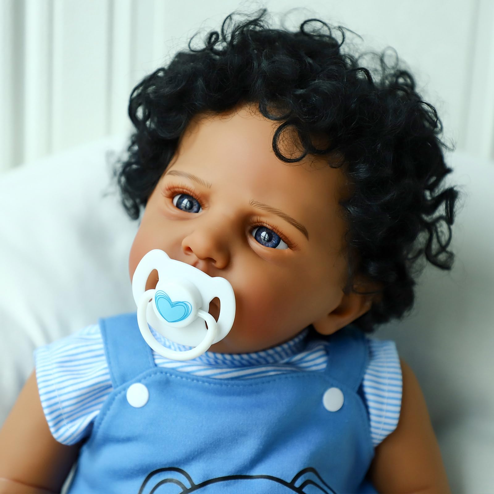 SCOM Reborn Baby Dolls Black Boy - 20 Inch Realistic African American Newborn Boy Doll Lifelike Weighted Soft Body Real Life Baby Dolls Gift for Kids Age 3