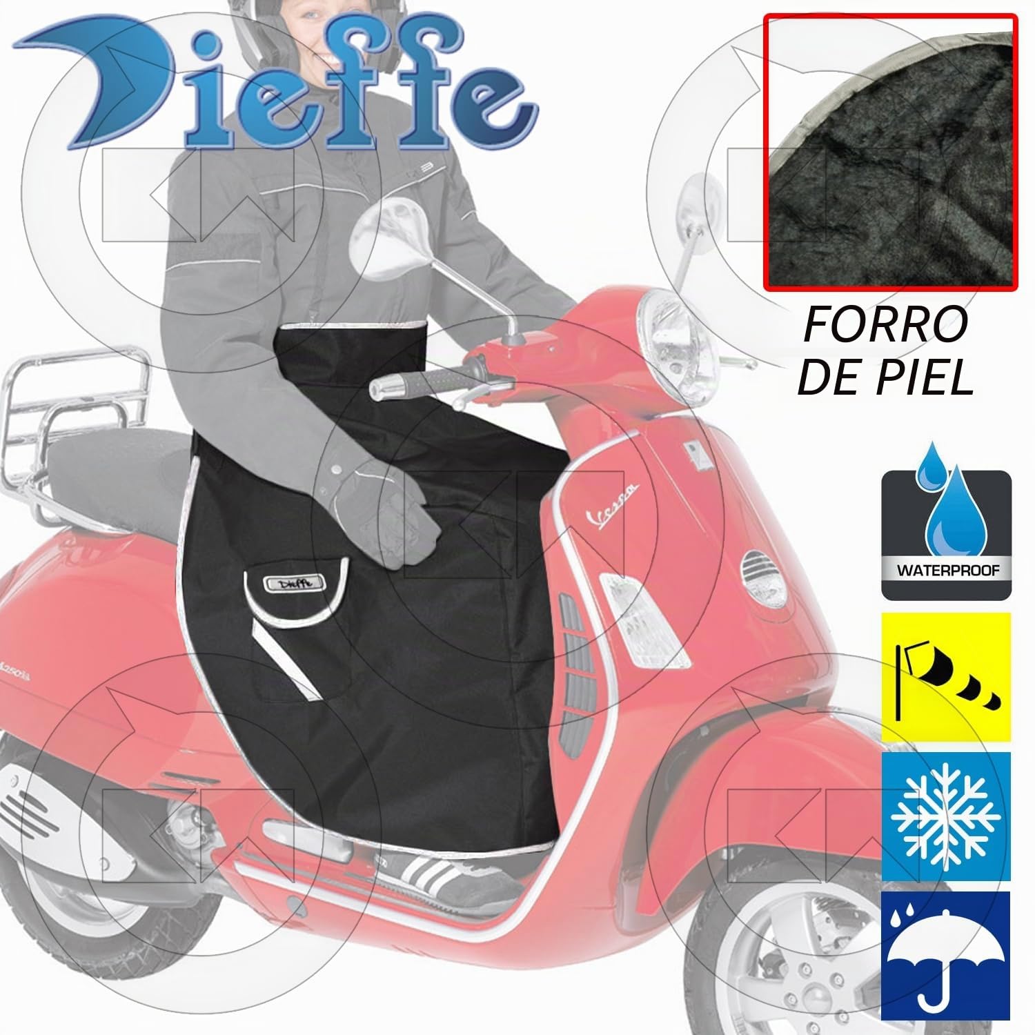 Dieffe - Manta universal para moto, Termoscud, forro interior