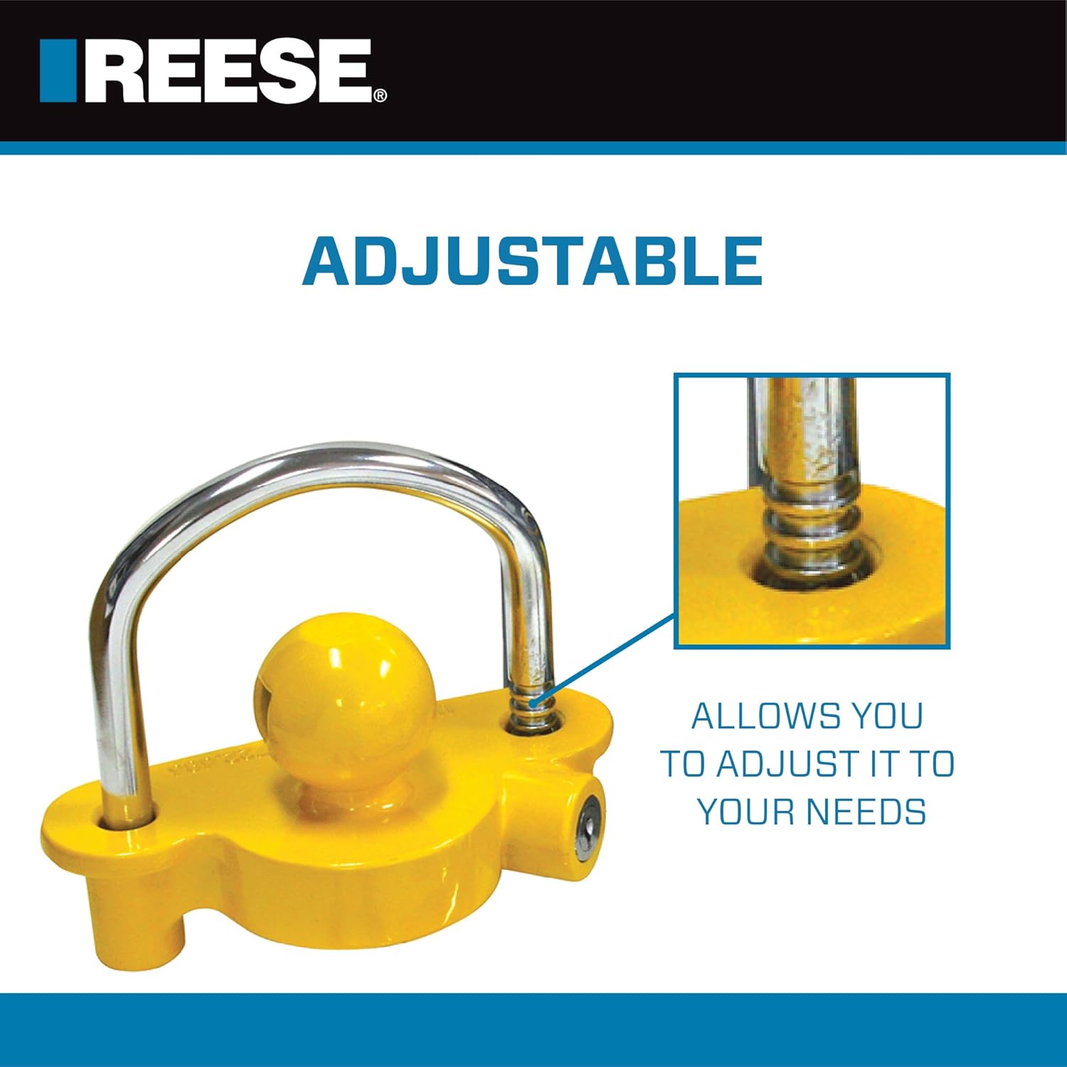 REESE Towpower 7014700 Trailer Hitch and Coupler Combo Lock Set, Fits 1-1/4 Inch & 2 Inch Square Receivers, 1/2 Inch & 5/8 Inch Pin Diameter