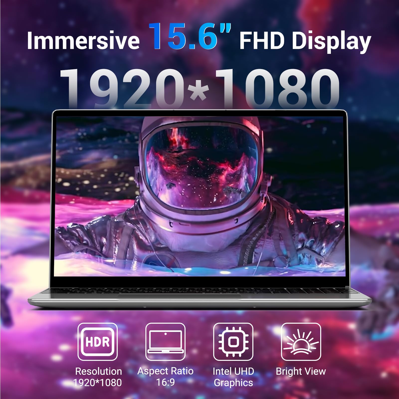 PC Portatile 15.6 Pollici, 16GB DDR4 512GB SSD(1TB Estensione), N95 CPU (Fino a 3,4GHz), 1920 * 1080FHD, Ricarica Type-C, 5G WiFi/HDMI/USB, Laptop per Studio/Ufficio-Win 11 Pro Notebook