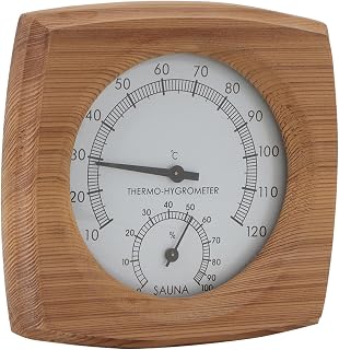 HEEPDD Sauna-Thermometer Hygrometer, 2-in-1 Zedernholz
