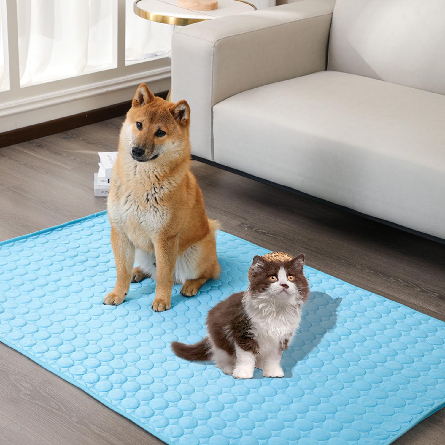 Huisdieren Mat Voor Thuis En Reizen YXHZVON Koelmat Voor Honden En Katten - Zelfkoelende Mat Voor Dieren In De Zomer, 100 X 70 Cm Opvouwbare Koelmat Reis