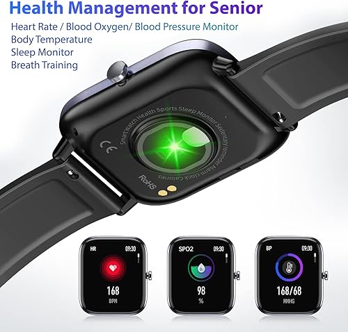 Miniatura 5 de MiracoRun Reloj inteligente para mujeres y hombres, llamada telefónica Bluetooth, pantalla HD de 1.7 pulgadas, rastreador de fitness impermeable con