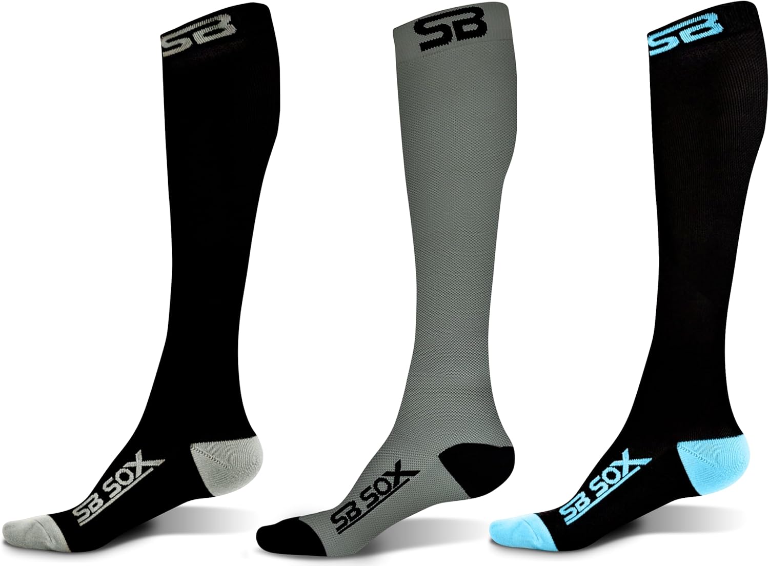 SB SOX - 3 Pairs Size Large Compression Socks