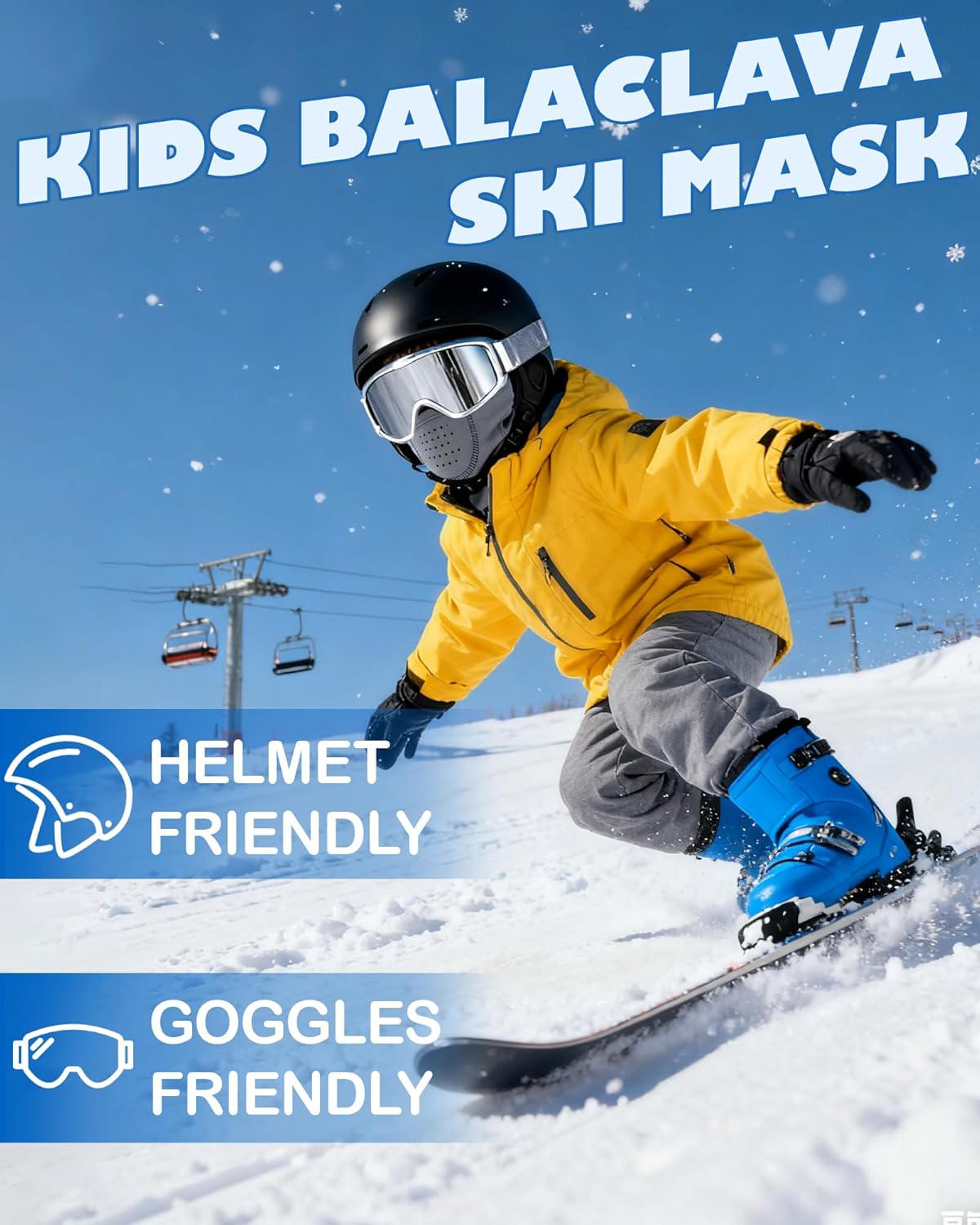 Breathable Kids Balaclava Ski Mask, Winter Warm Face Mask for Boys Girls Fleece Neck Warmer for Cold Weather - Image 4