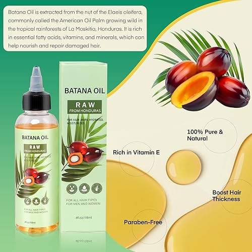 Miniatura 2 de Aceite de batana orgánico para el crecimiento del cabello, 100% puro, crudo y sin refinar de Honduras, promueve el cabello más grueso, reduce la