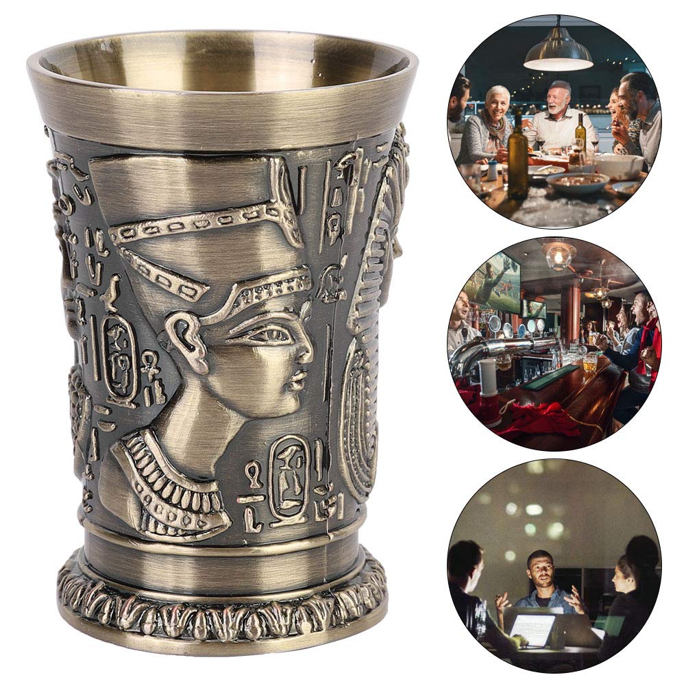 Nikou Kubek do wina w stylu vintage, metalowy kieliszek do wina, kreatywne kieliszki do kieliszków w stylu egipskim, sztuka, rzemiosło, dekoracja, ozdoby do szafki na wino, ozdoby domowe (zielony