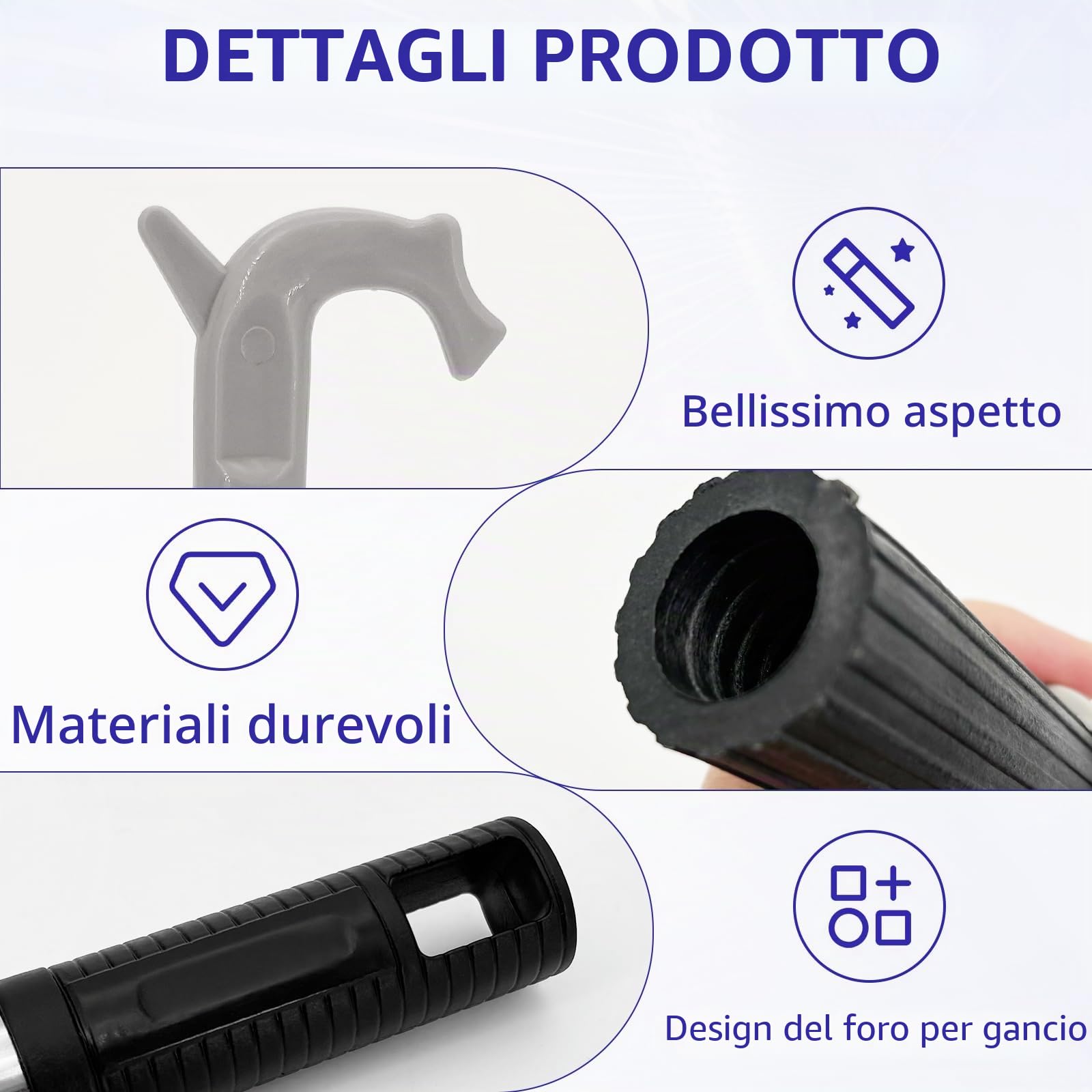 Asta Tiratenda per Lucernario per Tetto - Asta per Tende da 120 cm con Gancio, Asta Ausiliaria Interruttore Lucernario Scala Mansarda, Facile Accesso a Mansarda e Finestra Alta, Facile Montaggio e Uso