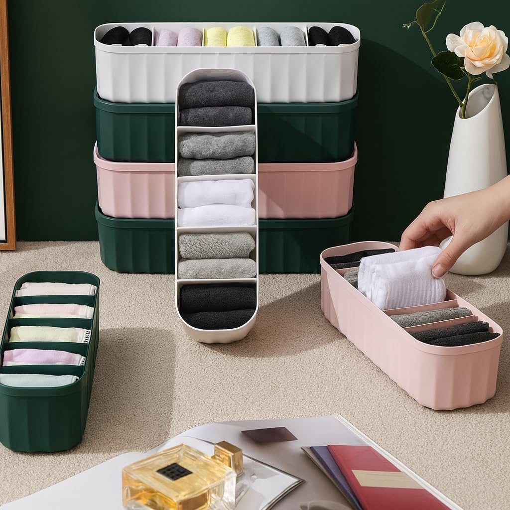 Episkey Innerwear Organizer For Wardrobe - Socks, Undergarments, MakeUp, Ties, Cosmetics, Scarves Organizer For Wardrobe Closet Storage Dividers for Household (WARDROB_4)