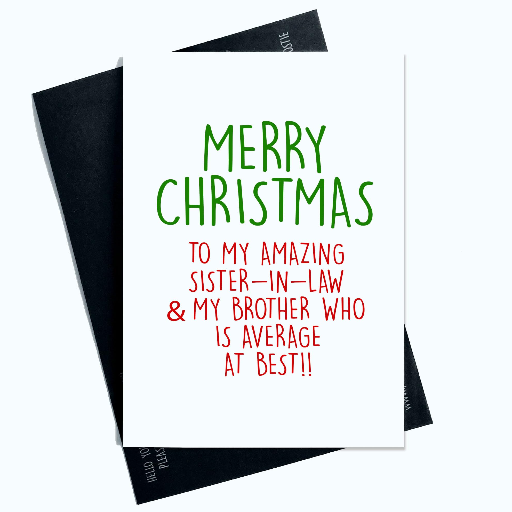 Merry Christmas Card for Sister-in-Law and Brother - Hilarious Joke, Because Laughter is the Best Gift! Share the Festive Fun with This Humorous and Heartwarming Holiday Greeting Christmas Card SP123