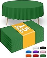 Vista 15 de Mantel de Mesa de Plástico Blanco Rectangular Paquete de 15, Mantel de 54''×108'' para Mesas de 6 pies, Mantel para Uso Desechable, Cubierta de Mesa
