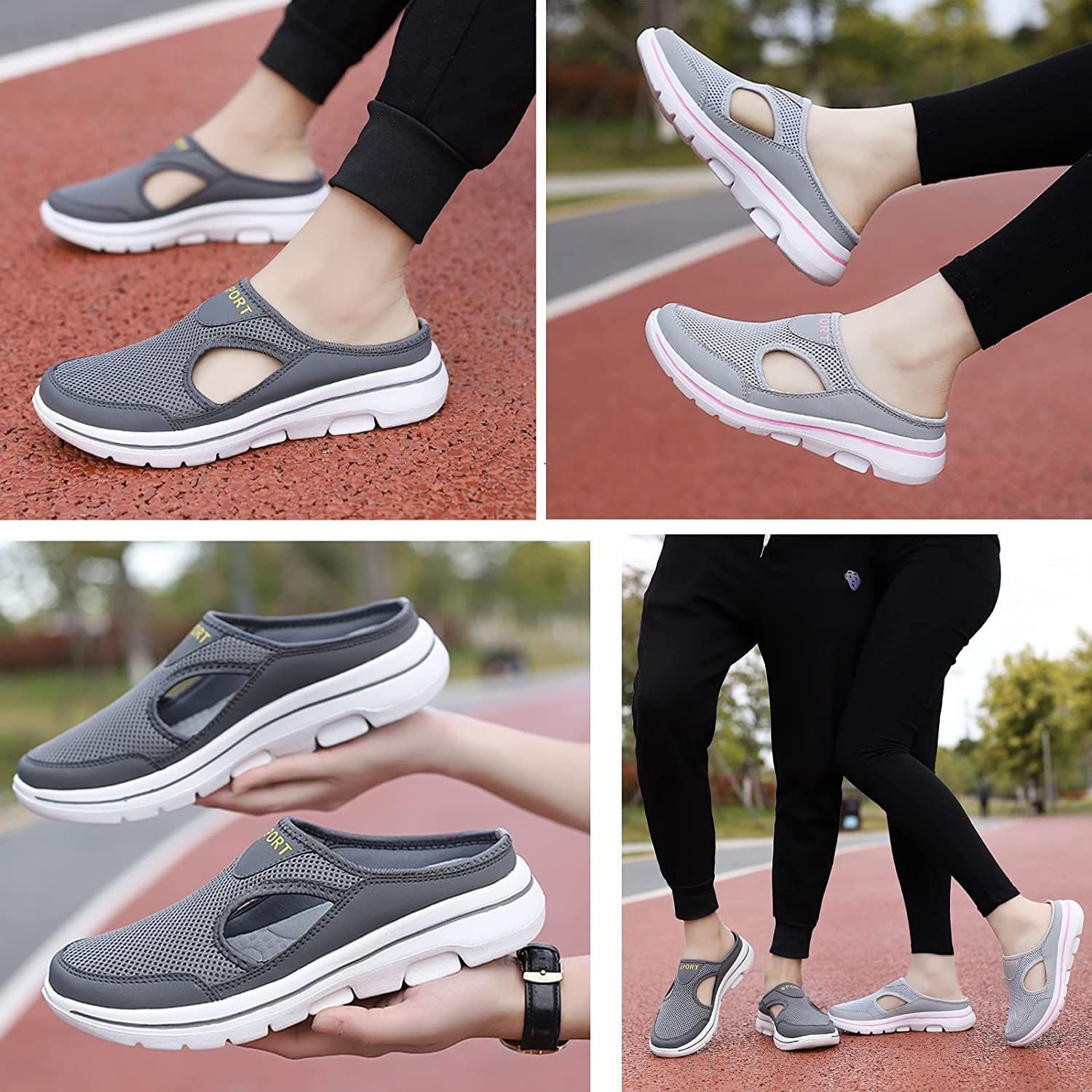 Atletische wandelschoenen, comfortabele ademende ondersteunende sportsandalen, mesh-sneakers instapper orthopedische pantoffels for heren dames (Color : Lt-grey, Size : 45 Atletische wandelschoenen, comfortabele ademende ondersteunende sportsandalen, mesh-sneakers instapper orthopedische pantoffels for heren dames (Color : Lt-grey, Size : 45