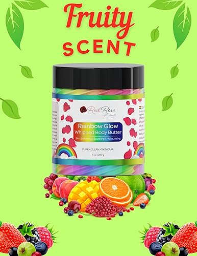 Miniatura 3 de Red Rose Naturals Mantequilla corporal Whipped Rainbow Glow de 8 onzas manteca de karité hidratante