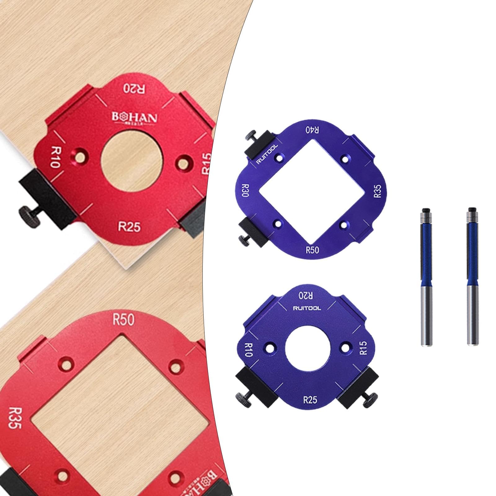 Promień narożnika do obróbki drewna Jig Router Szablon Pozycjonowanie kąta łuku