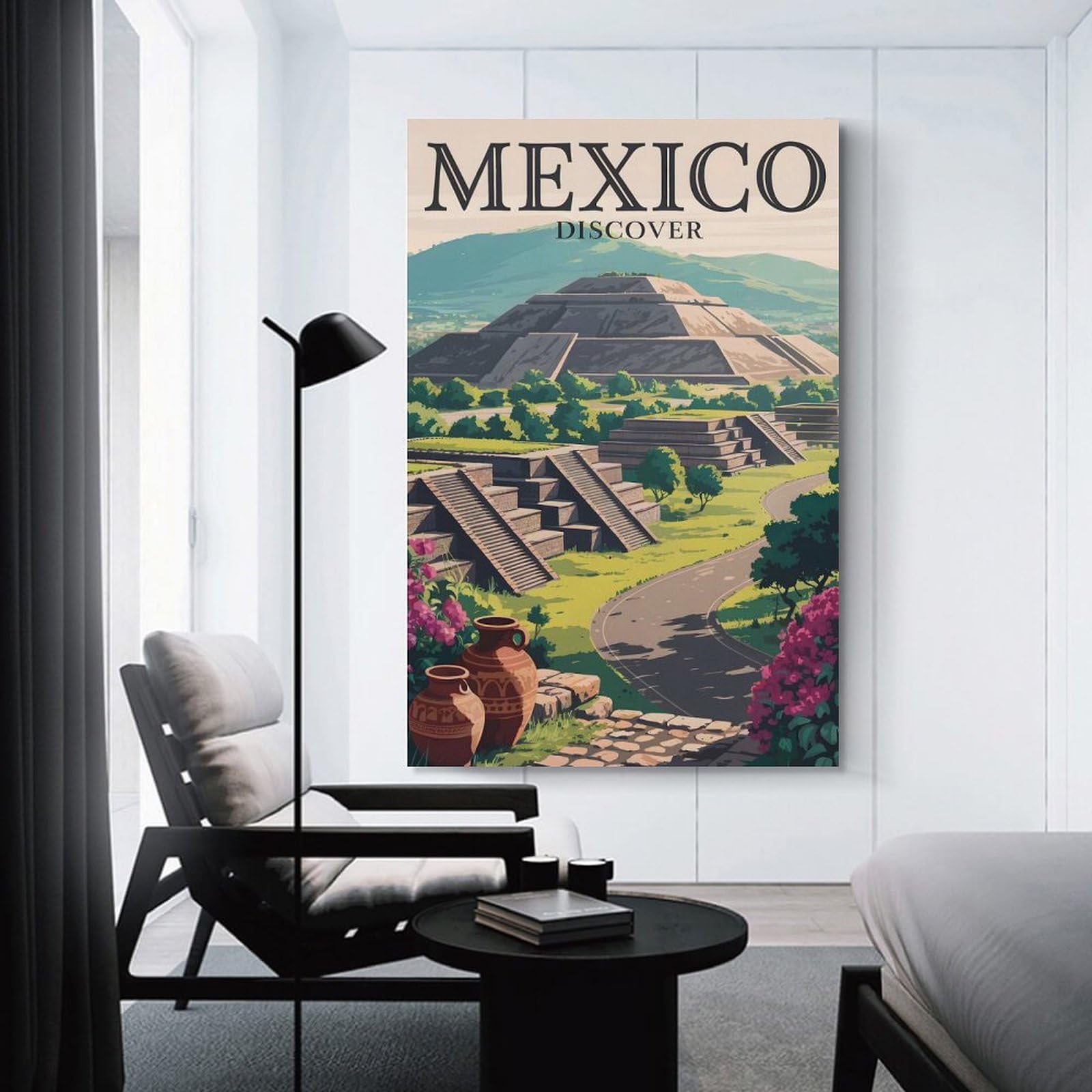 Junmoney Mexico Travel (2) Canvas Wall Picture 20x30inch(50x75cm), for Picture Wall Styling in Lounge Or Bedroom, Decorative Artwork with Flexible Styling