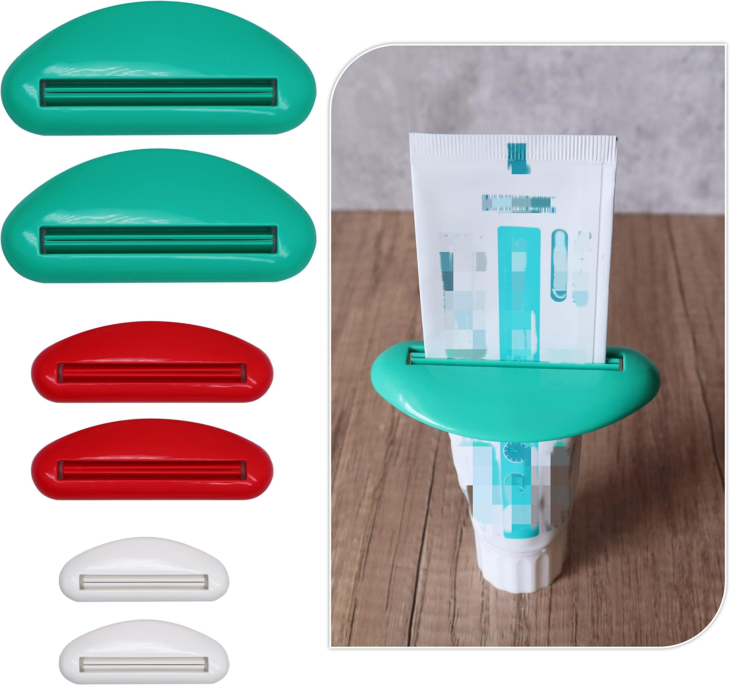 EIKS 6 Sets Tube Squeezer Clip for Toothpaste, Hand Cream, Paint Tube, Cosmetics, Easy Press & Reduces Waste
