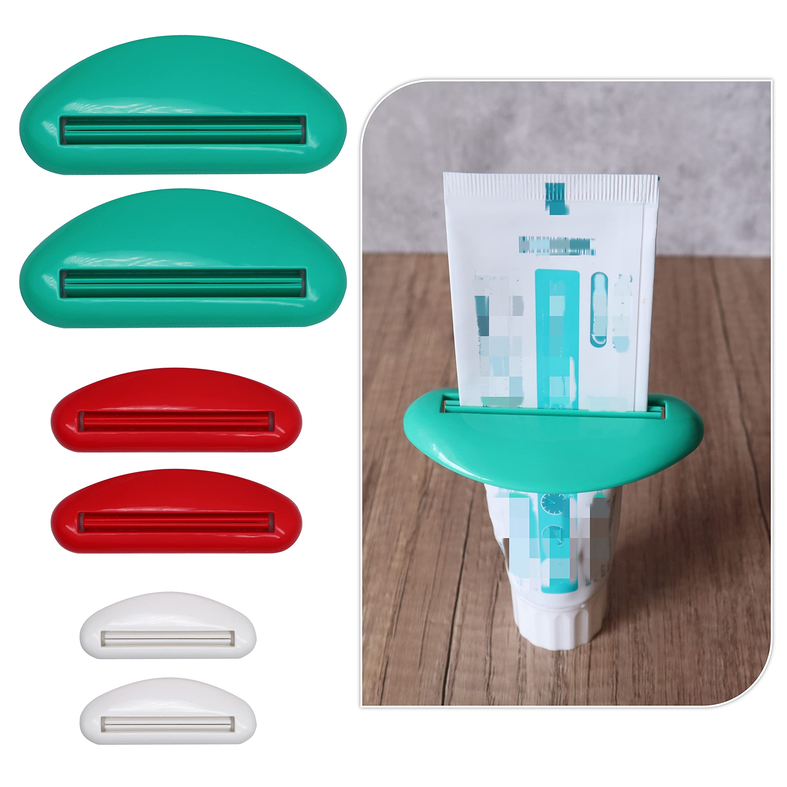 EIKS 6 Sets Tube Squeezer Clip for Toothpaste, Hand Cream, Paint Tube, Cosmetics, Easy Press & Reduces Waste