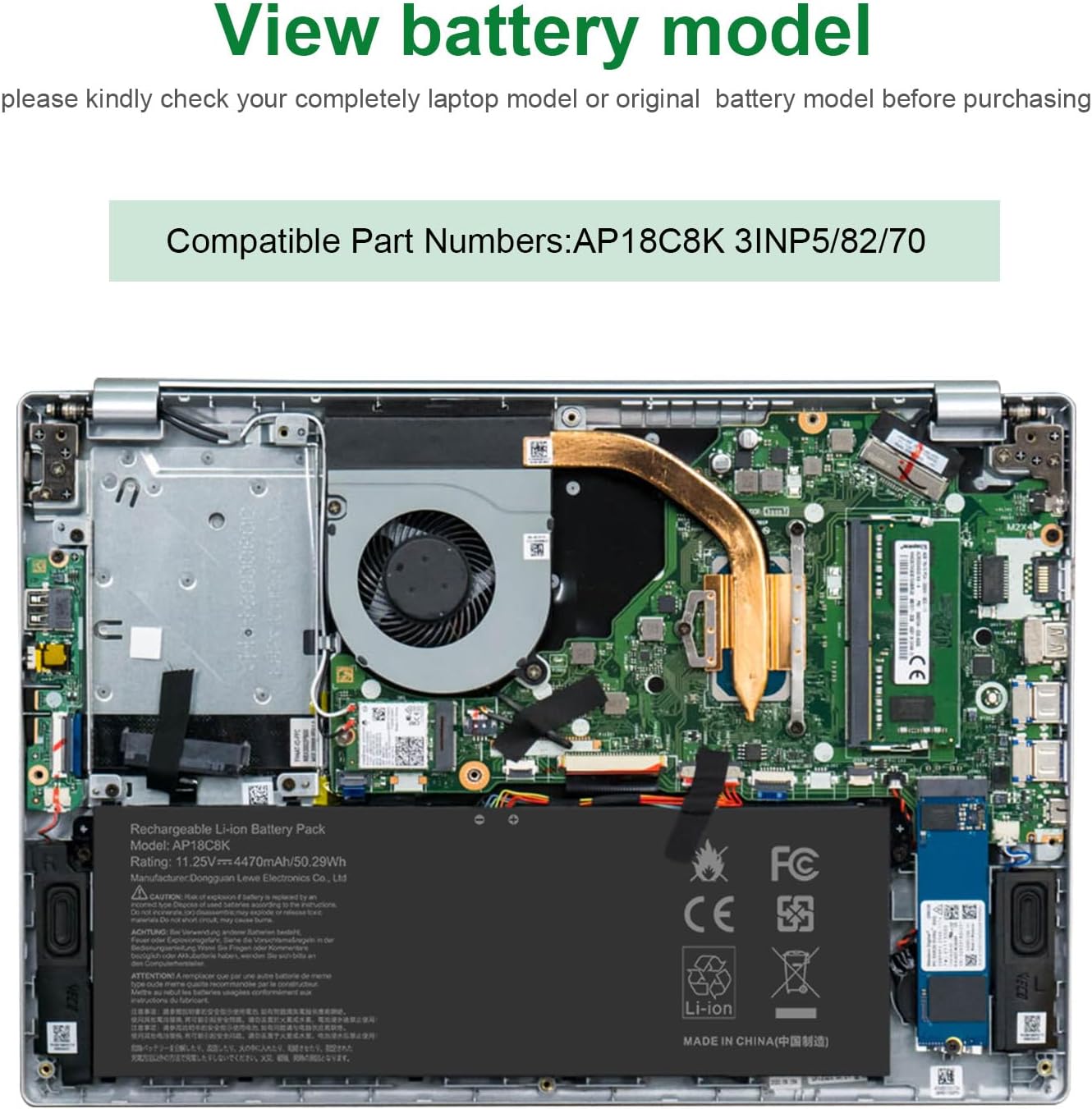 AP18C8K Laptop Battery Compatible with Acer Aspire 5 A514-52 A514-54 7 A715-42G Swift 3 SF314-42 SF314-57 SF314-57G SF314-58 SF314-59 Chromebook CB315-3H 314-C933 TravelMate P2 TMP215-52 A514-52-58U3