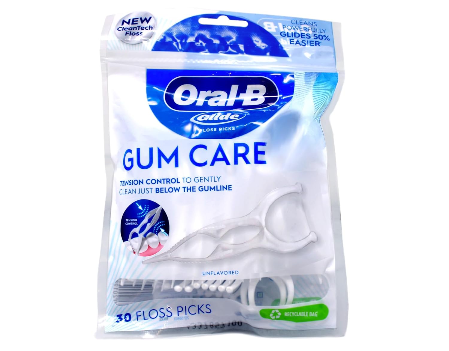 Oral-B Glide Gum Care Floss Picks Multi Unflavored 30 Count Pack of 1