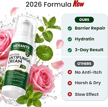 Miconazole Nitrate 2% Antifungal Cream for Skin, Ringworm Cream