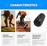 Vista 6 de Paquete de 6 bastones de senderismo con puntas de goma, protectores de puntas de repuesto para bastones de senderismo, se adapta a la mayoría