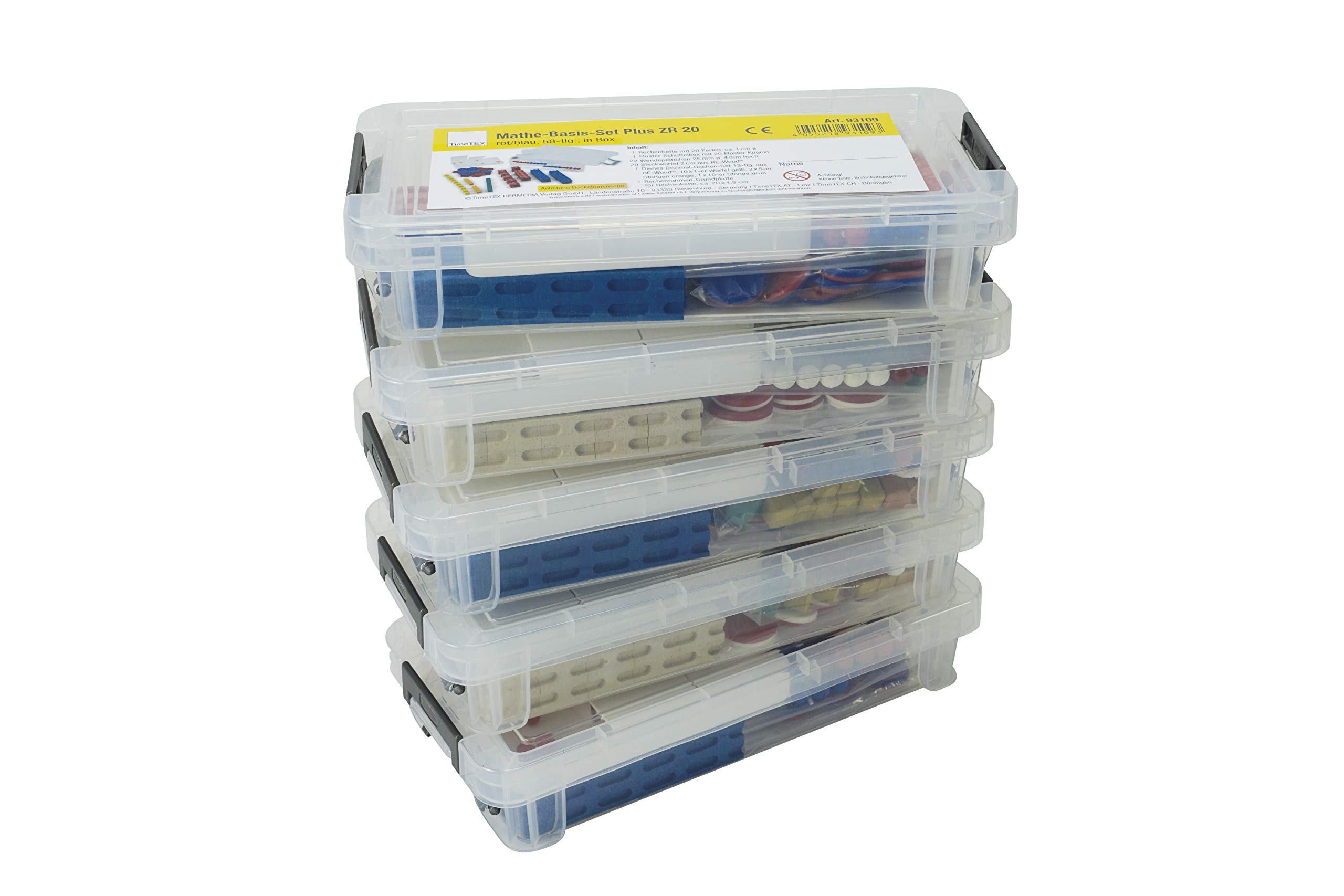 Math Basic Set Plus ZR 20 58 Pieces in Box Red/Blue - Image 3
