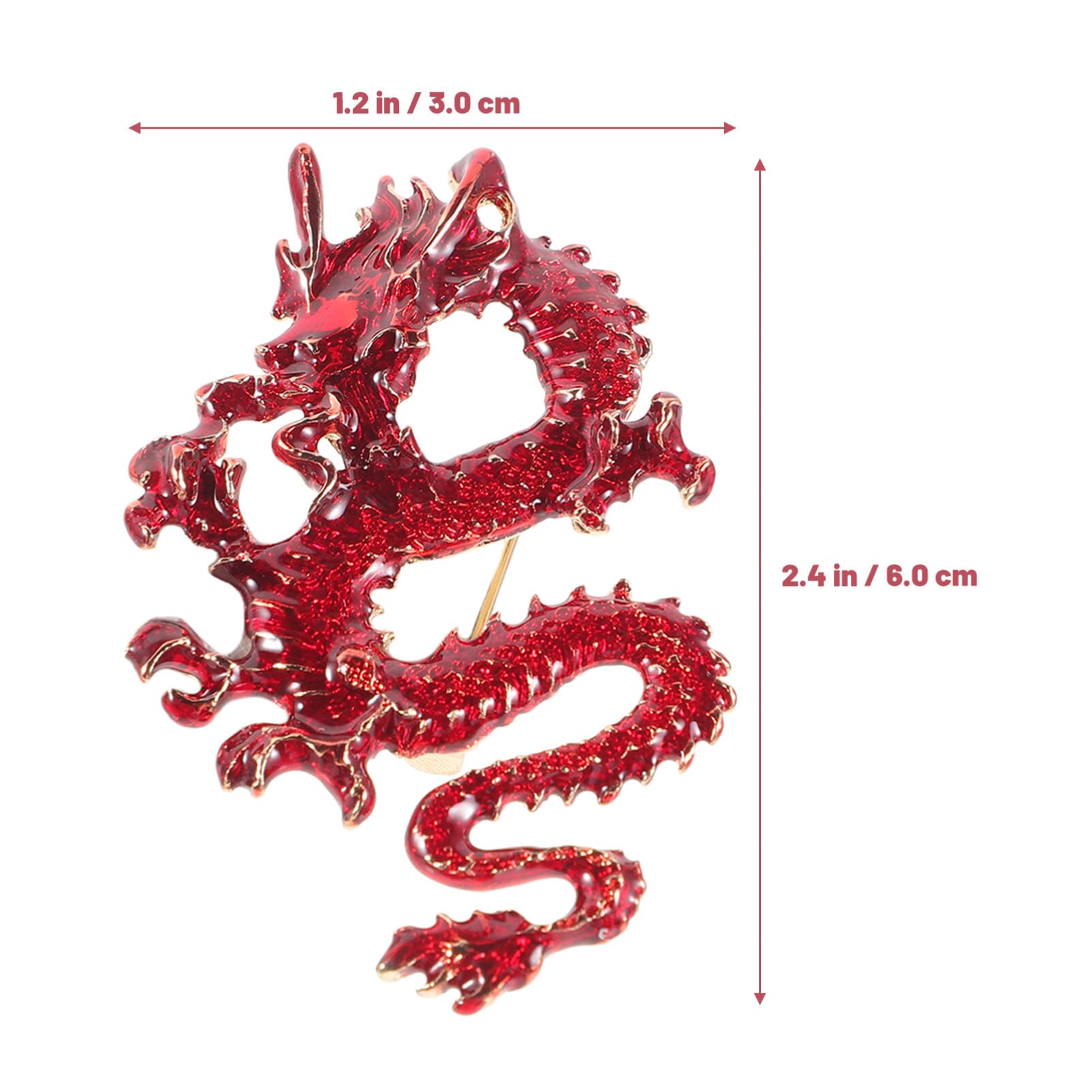 Women's Jewelry Emaille Vintage Zodiac Dragon Brosche Pin Frauen Männer Tierstifte Clip Revers für Schals Pullover Jacken Kleidung Kleidung 6.5x4.1 cm Flower Brooch