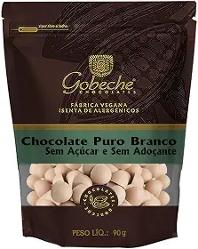 Gotas Chocolate Branco Gobeche - Sem açúcar e Sem Adoçante - 90g