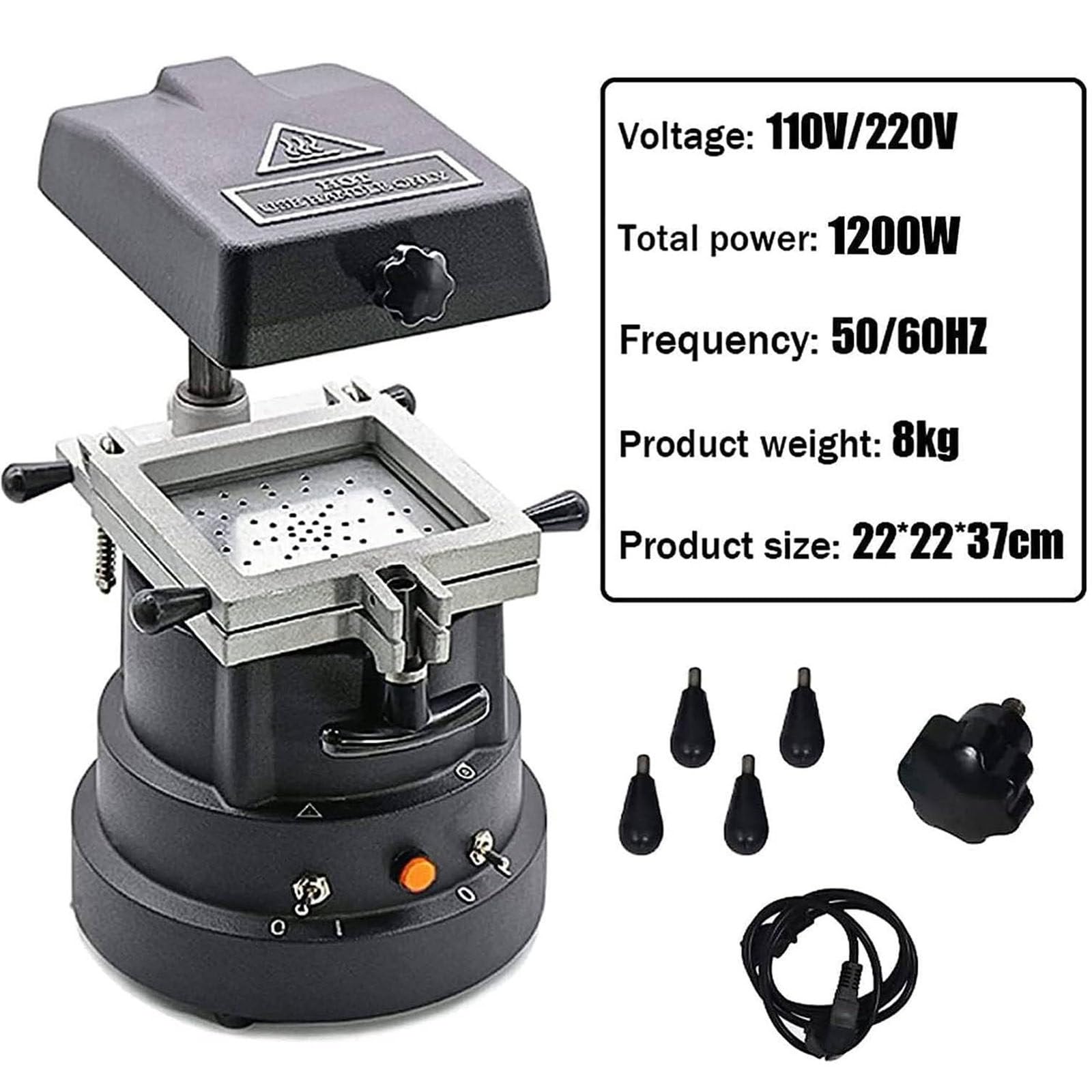 Vakuumformmaschine, Dental-Vakuumformmaschine, Thermoform-Laborausrüstung, 1200 W, verstärkte Adsorption – Labor-Vakuumform-DIY-Prothesen-Set