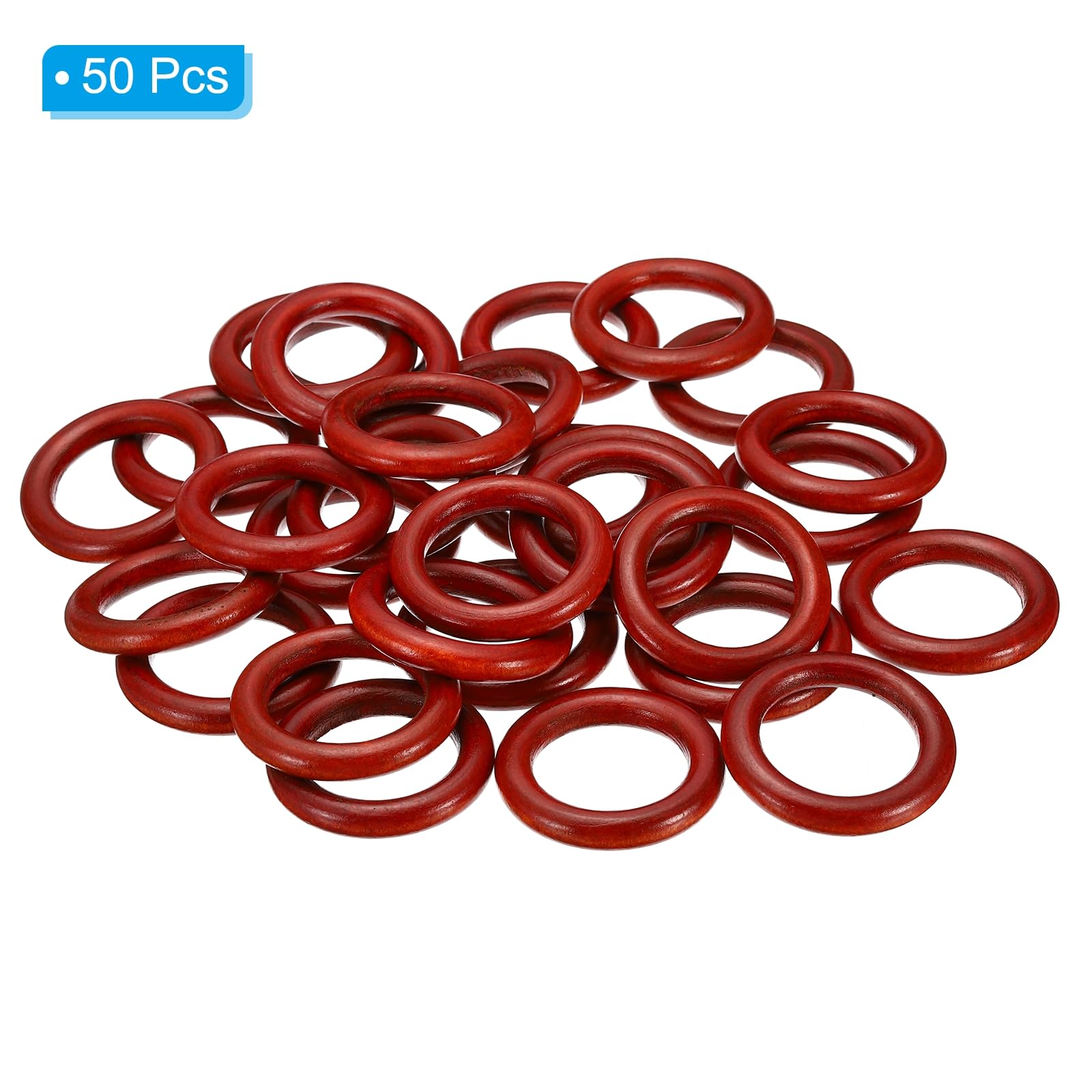 PATIKIL 50mm Natural Wooden Rings - Image 3